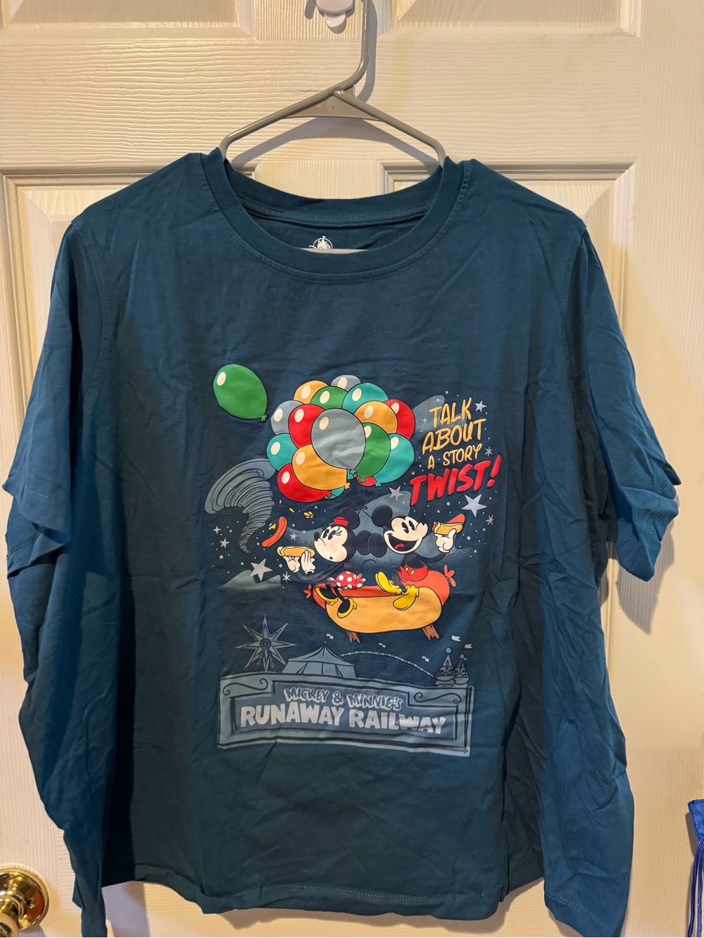 Disney Parks Runaway Railway Blue Short Sleeve Tee